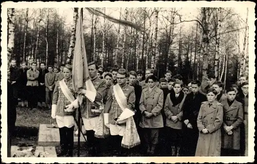 Studentika Ak Aachen in Nordrhein Westfalen, Gruppenfoto, Fahne