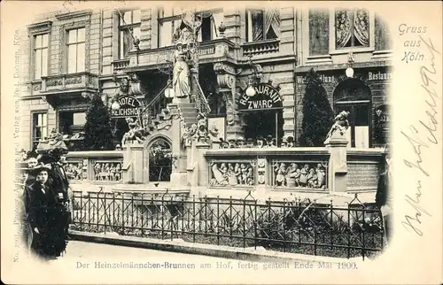 Ak Köln am Rhein, Der Heinzelmännchen Brunnen am Hof