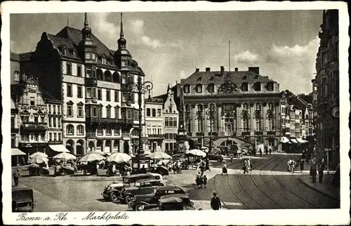 Ak Bonn am Rhein, Marktplatz