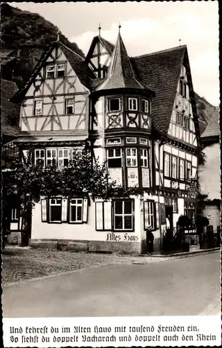 Ak Bacharach am Rhein, Altes Haus