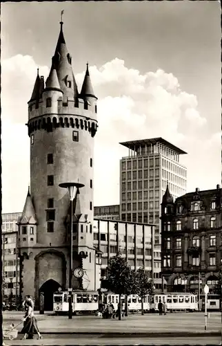 Ak Frankfurt am Main, Eschenheimer Turm, Fernmeldeamt, Tram