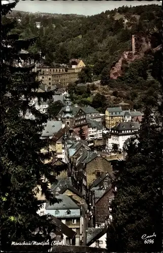 Ak Monschau Montjoie in der Eifel, Innenstadt, Burgruine Haller