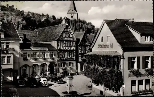 Ak Bad Orb im Spessart Hessen, Marktplatz, Fachwerkhäuser, Wittelsbacher Hof, Turm