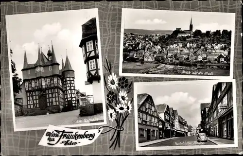 Ak Frankenberg an der Eder Hessen, Rathaus, Gesamtansicht, Neustädter Straße