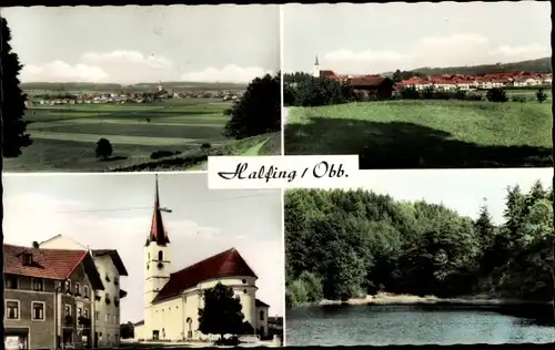 Ak Halfing Oberbayern, Panorama, Kirche