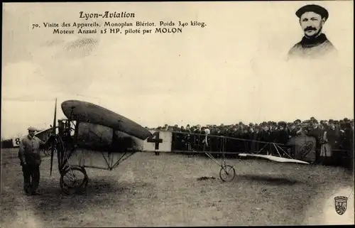 Ak Lyon Aviation, Blériot-Flugzeuge, Eindecker, Flieger