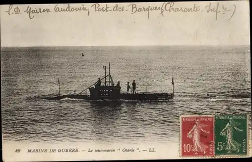 Ak Französisches U Boot, Marine Militaire, Sous Marin, Otarie