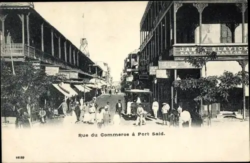 Ak Port Said Ägypten, Rue du Commerce