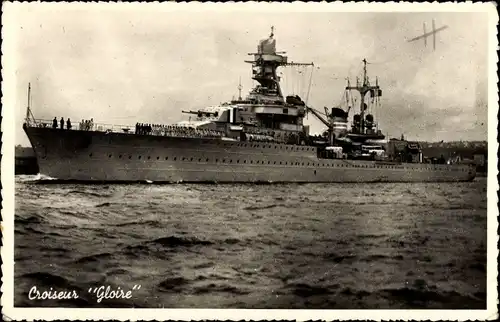 Foto Ak Französisches Kriegsschiff, Gloire, Kreuzer