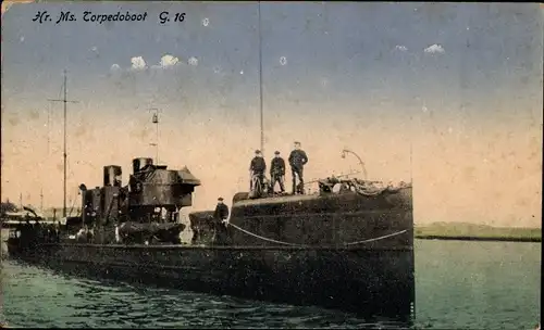 Ak Niederländisches Kriegsschiff, Hr.Ms. G 16, Torpedoboot