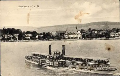 Ak Niederwalluf Walluf am Rhein, Rheindampfer