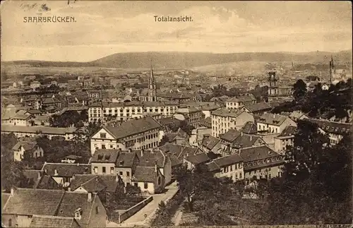 Ak Saarbrücken im Saarland, Totalansicht der Ortschaft