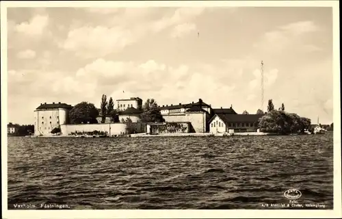 Ak Vaxholm Schweden, Blick zur Festung, Fästningen