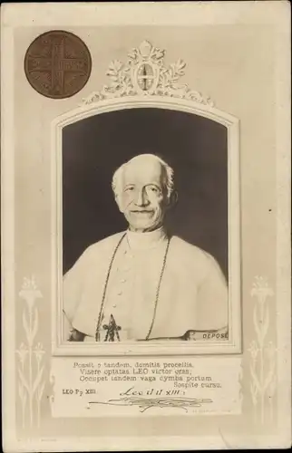 Passepartout Ak Papst Leo XIII., Vincenzo Gioacchino Pecci