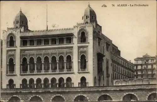 Ak Algier Algerier, Die Präfektur, Präfektur, Säulengang