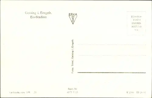 Ak Geising Altenberg Erzgebirge, Eisstadion, Winteransicht
