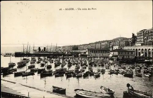 Ak Algier Algier Algerien, Eine Ecke des Hafens