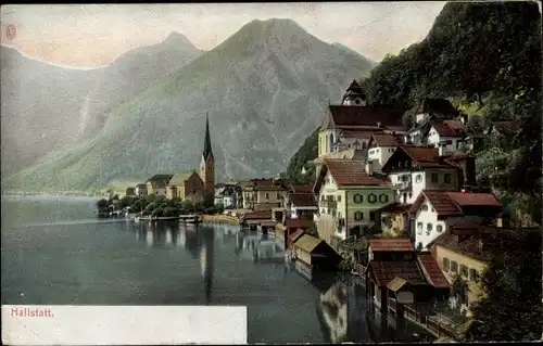 Ak Hallstatt im Salzkammergut Oberösterreich, Uferpartie