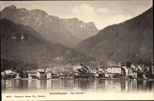 Ak Saint Gingolph Kanton Wallis Schweiz, Genfersee, Panorama