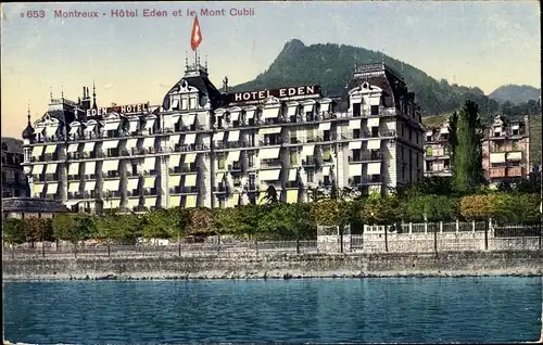 Ak Montreux Waadt, Hôtel Eden und Mont Cubli