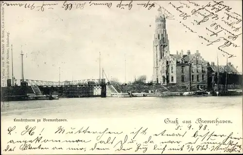 Ak Bremerhaven, Leuchtturm