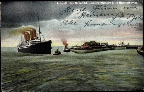 Ak Bremerhaven, Schnelldampfer Kaiser-Wilhelm II., NDL