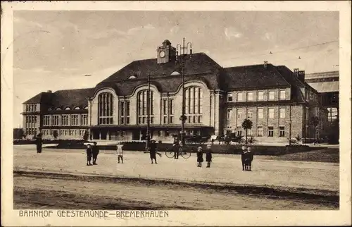 Ak Geestemünde Bremerhaven, Bahnhof