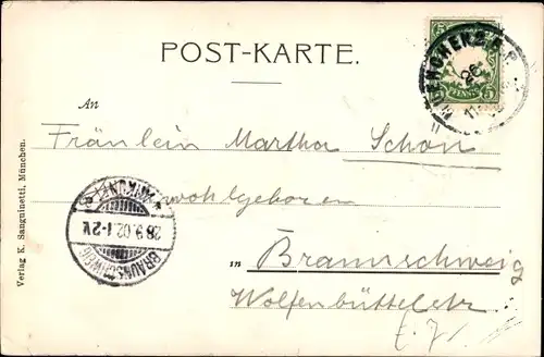 Präge Litho München, Münchner Kindl, Bierkrug