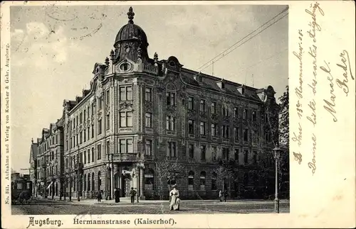 Ak Augsburg in Schwaben, Hermannstraße, Kaiserhof