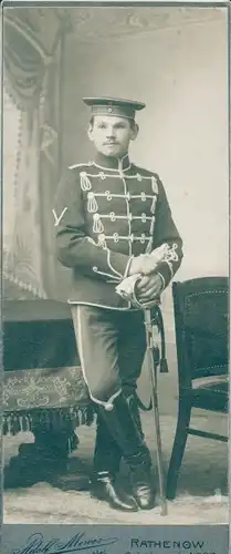Kabinett Foto Rathenow im Havelland, Ziethen-Husar, deutscher Soldat in Uniform