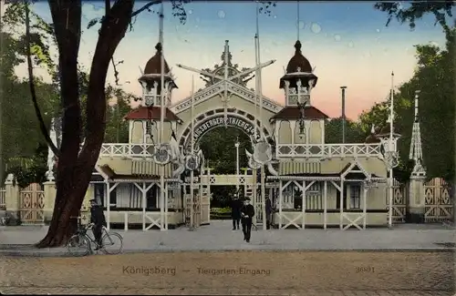 Ak Kaliningrad Königsberg Ostpreußen, Eingang zum Tiergarten