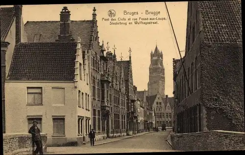 Postkarte Brügge Brügge Flandern Westflandern, Schlüsselbrücke, Rue Fosse aux Loups