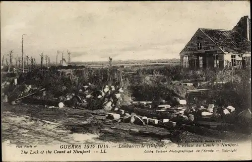 Ak Lombardsijde Lombardzyde Westflandern, Schloss des Grafen in Nieuport