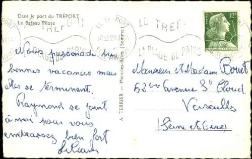 Ak Le Tréport Seine Maritime, Hafen, Lotsenboot