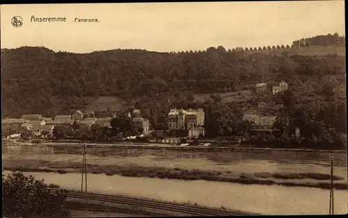 Ak Anseremme Dinant Wallonien Namur, Ortspanorama, Fluss