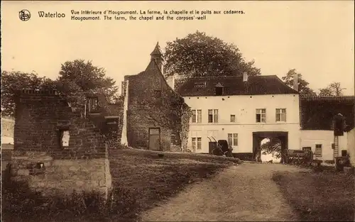 Ak Waterloo Wallonisch Brabant, Hougoumont, Farm, Chapel, Corpses-Well