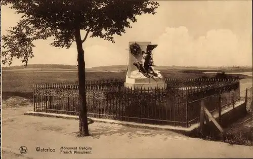 Ak Waterloo Wallonisch Brabant, French Monument