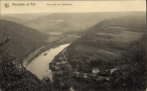 Ak Alle sur Semois Wallonien Namur, Mouzaive, Vue prise de Naglemont