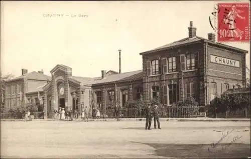 Ak Chauny Aisne, La Gare