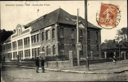 Ak Chauny Aisne, Schule für Mädchen