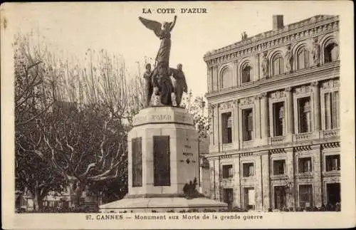 Ak Cannes Alpes Maritimes, Monument aux Morts de la grande guerre