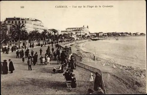 Ak Cannes Alpes Maritimes, Vue sur la plage de la Croisette