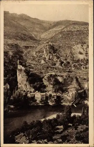 Ak Castelbouc Gorges du Tarn Lozère, Dorf, Schloss