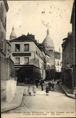 Ak Paris XVIII Montmartre, Rue Norvins, Kirche Sacré-Cœur