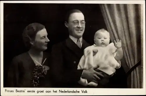 Ak Prinzessin Juliana der Niederlande, Prinz Bernhard, Prinzessin Beatrix, 1939