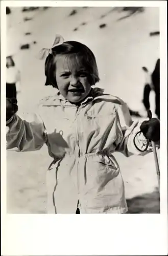 Ak Prinzessin Margriet in Sankt Anton, Skifahrt, 1949