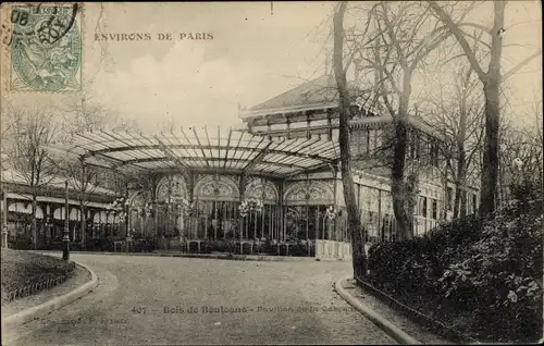 Ak Paris 16. Jahrhundert, Bois de Boulogne, Pavillon de la Cascade