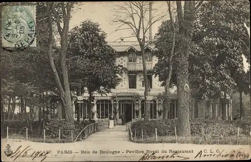 Ak Paris XVI., Bois de Boulogne, Königlicher Pavillon, Restaurant