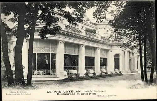 Ak Paris 16., Bois de Boulogne, Le Pré Catelan, Restaurant, Grill Rom