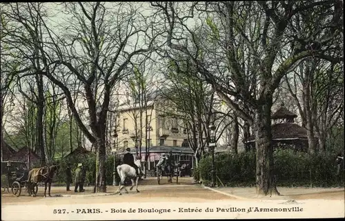 Ak Paris 16. Jahrhundert, Bois de Boulogne, Eingang zum Armenonville-Pavillon